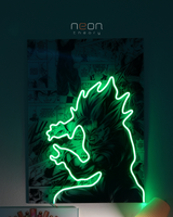 Anime & Oyun Odası Odaklı: Anime Dragon Ball Vegito Manga Kolajlı Yeşil LED Neon Tablo