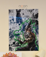Anime & Oyun Odası Odaklı: Anime Dragon Ball Vegito Manga Kolajlı Yeşil LED Neon Tablo