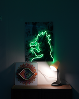 Anime & Oyun Odası Odaklı: Anime Dragon Ball Vegito Manga Kolajlı Yeşil LED Neon Tablo