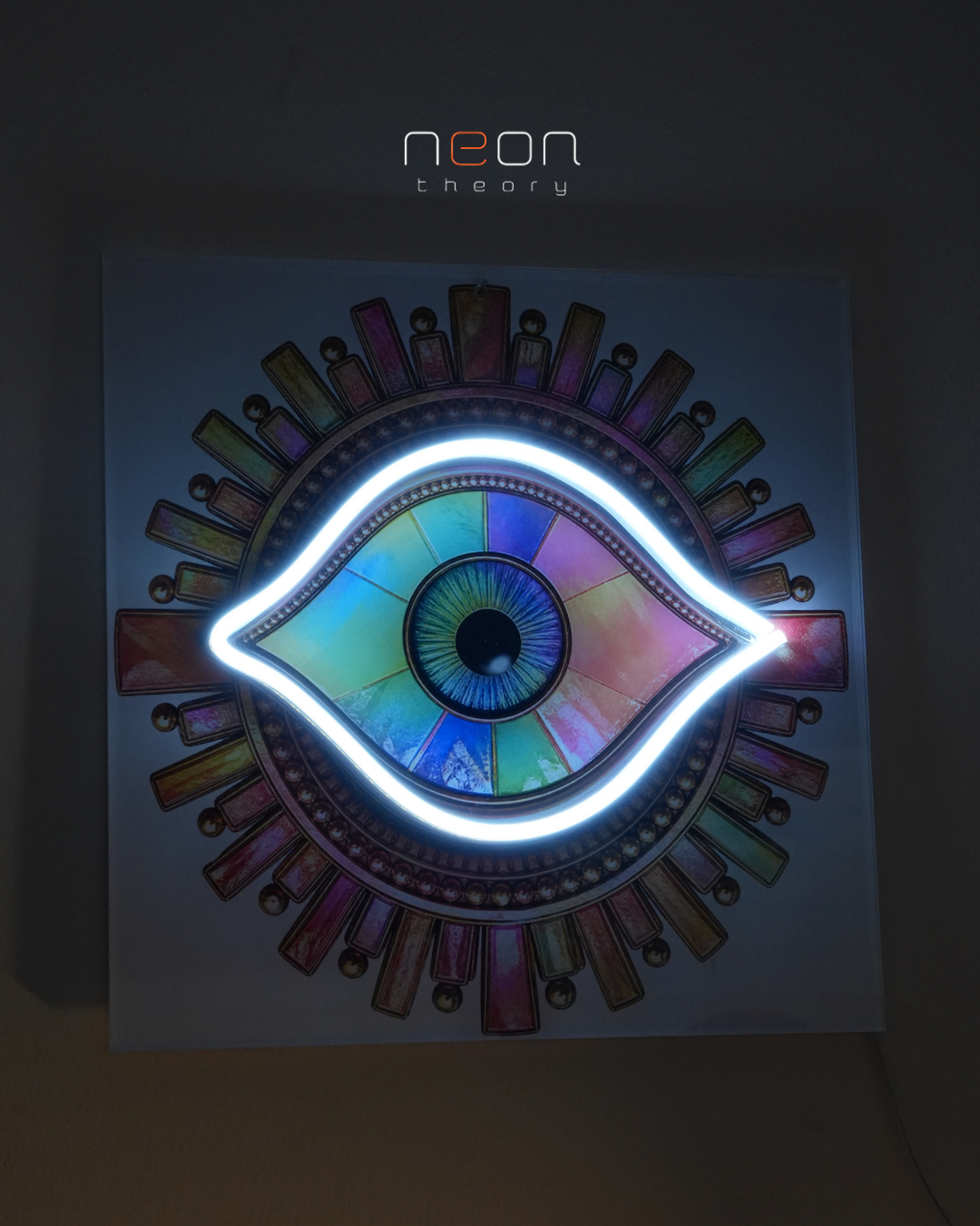 Boho Esintili Renkli Göz Figürlü LED Neon Duvar Tablosu