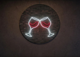 Kadeh Şerefine Neon Tabela (Wine Glasses LED Neon Sign)
